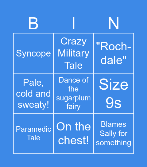 First Aid Bingo Card