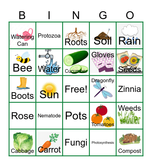 NCCE Garden BINGO Card