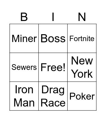 Infinite Craft Bingo Card