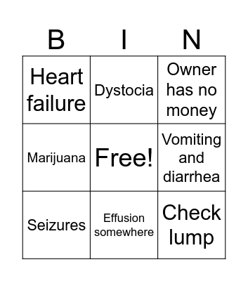 Overnights Bingo Card
