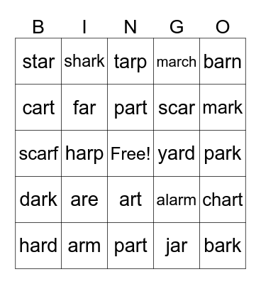 ar Bingo Card
