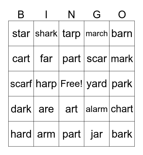 ar Bingo Card
