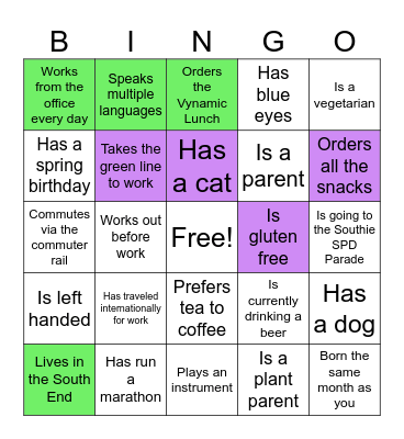 Putnam/Vynamic St. Patrick's Day Bingo Card