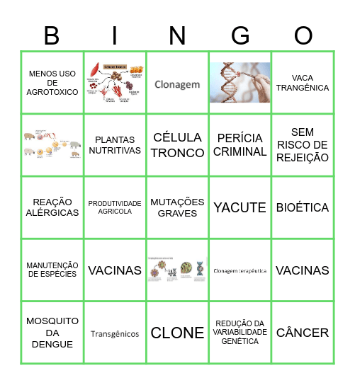 BIOTECNOLOGIA Bingo Card