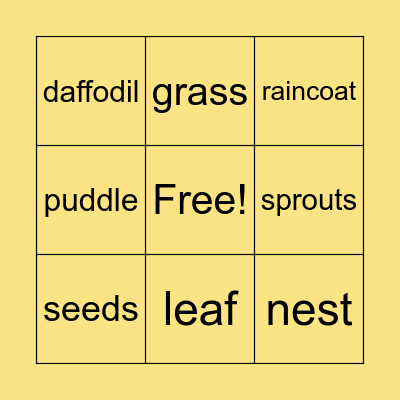 Spring is here! Bingo Card