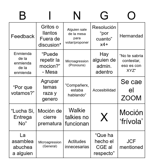 ASAMBLEA 24 Bingo Card