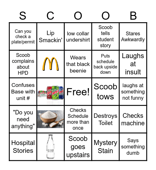 Scoob Bingo Card