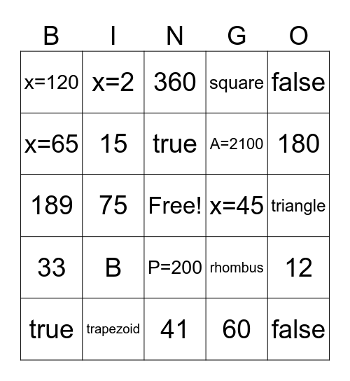Matho! 7.4-7.5 QUIZ Bingo Card