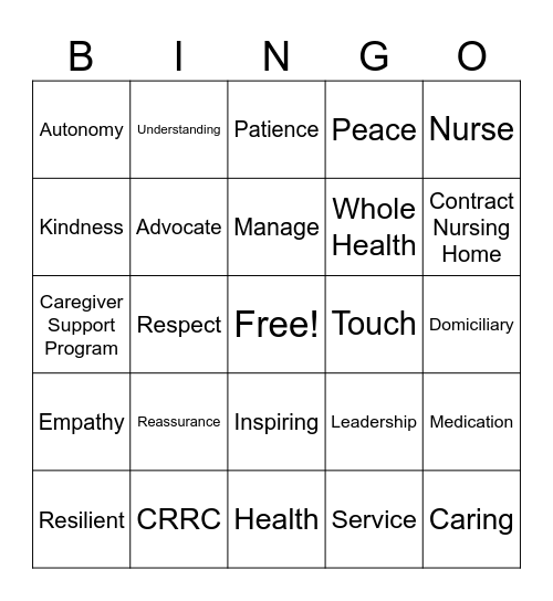 Nurse Make a Difference (SWS) Bingo Card