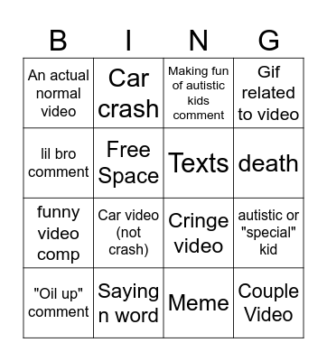 Instagram Reels Bingo Card