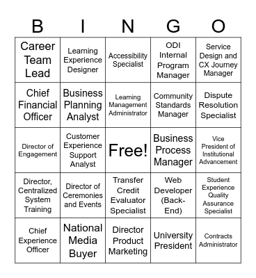 Teams & Titles Bingo Card
