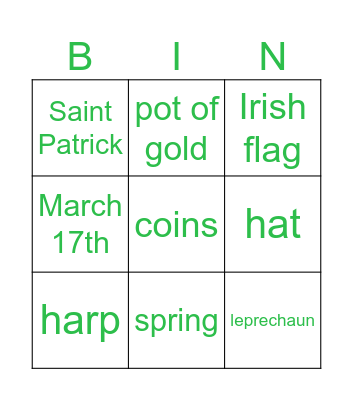 Happy St. Patrick's Day! Bingo Card