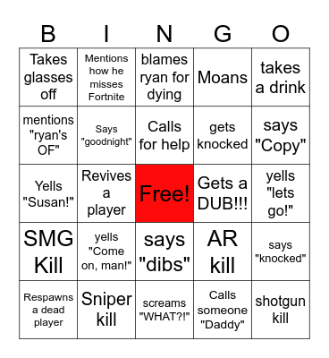 Silver Bingo Card