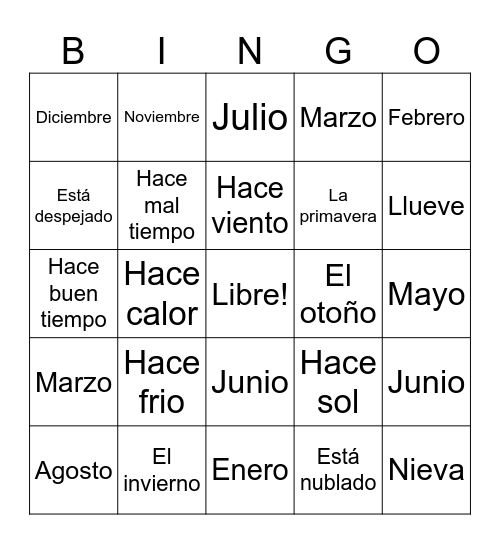 Sp. 1 ch. 5 section 3 Bingo Card