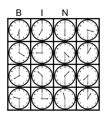 Time BINGO Card