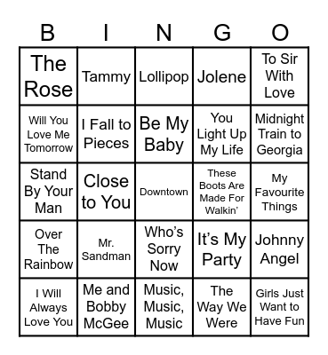 Music BINGO Card