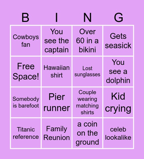 Kasie's Bingo Card