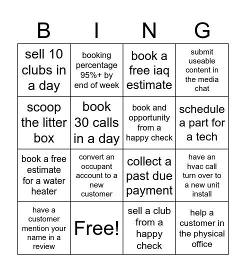 home service solutions bingo Card