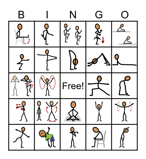 Fitness Bingo Card
