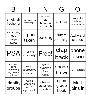 Open Forum Spring 2024 Bingo Card