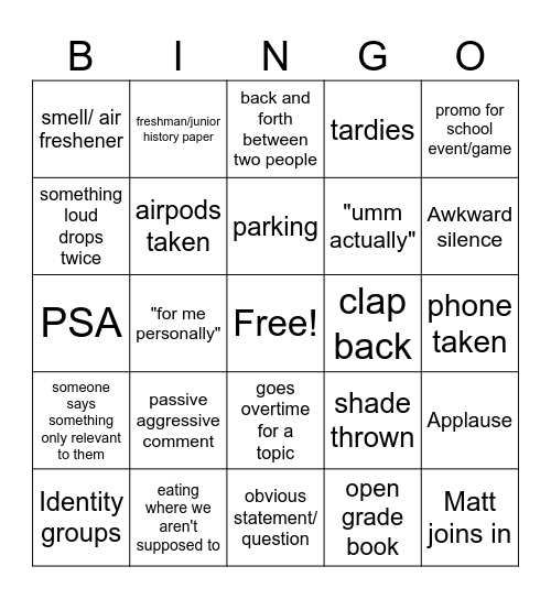 Open Forum Spring 2024 Bingo Card