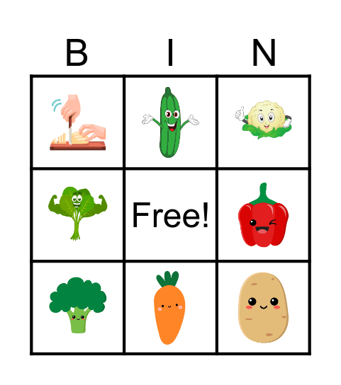 Groenten bingo Card