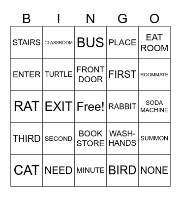 Unit 3 Vocabulary Bingo Card