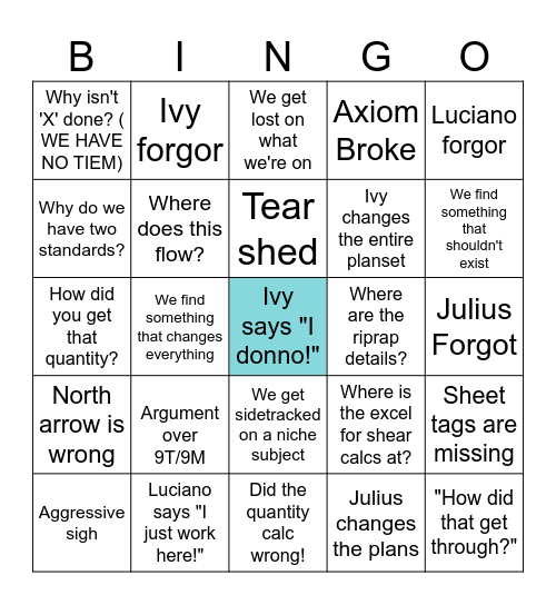 US 82 SUP AND MIDDLE SECTION Bingo Card