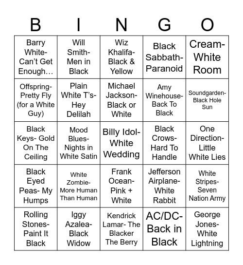 Radio Bingo Black & White Bingo Card