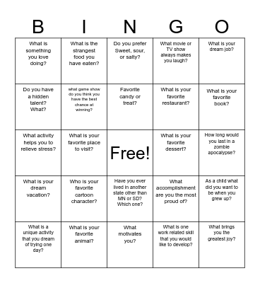 SAO Staff Bingo Card