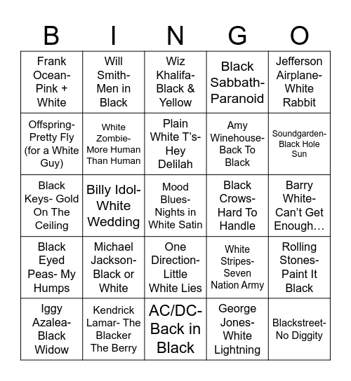 Radio Bingo Black & White Bingo Card