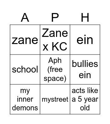 Aphmau Video Bingo Card