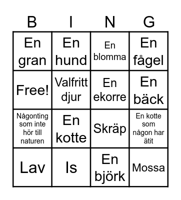 Naturbingo 2024 Bingo Card