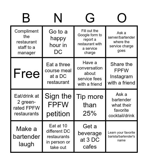 FPFW Worker Solidarity BNGO Bingo Card