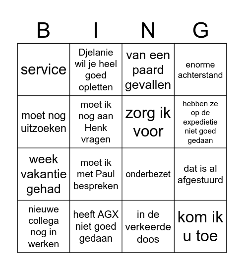 Joysss bingo kaart Bingo Card