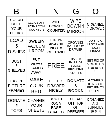 SPRING CLEANING Bingo Card