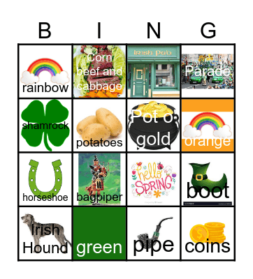 St. Patrick's Day Bingo Card