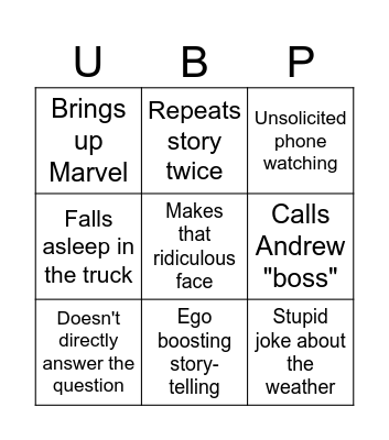Alex Bingo Card