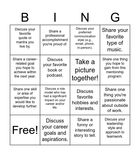 Jengaship Bingo Card
