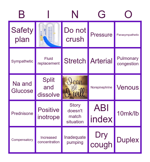 Mid term Medsurg Review Bingo Card