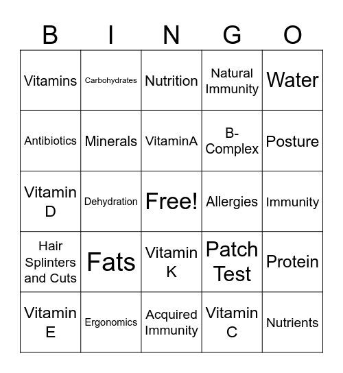Milady Foundations Chapter 4 The Healthy Professional Bingo Card