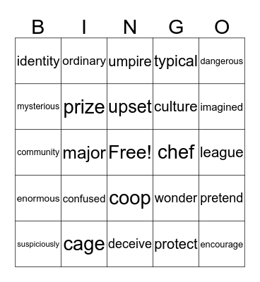 2nd Grade Bingo Card