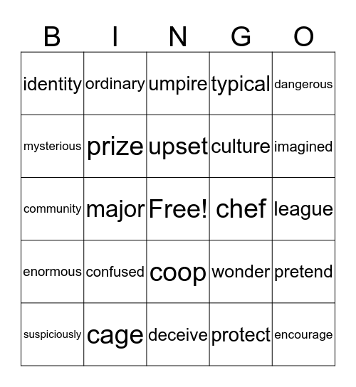 2nd Grade Bingo Card