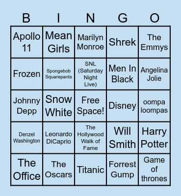 TEST YOUR LUCK Bingo Card