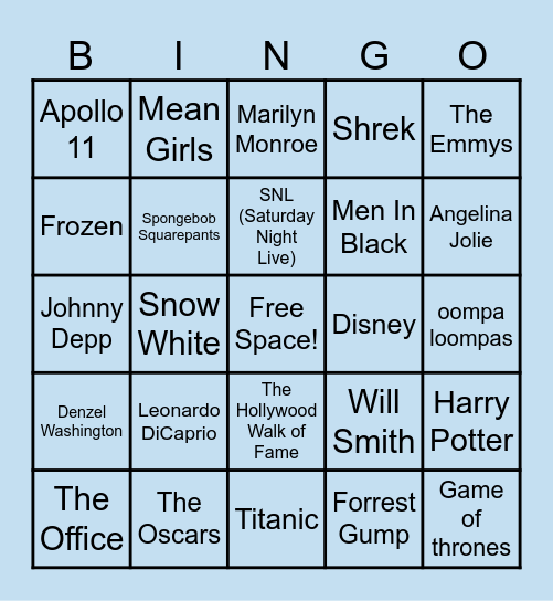 TEST YOUR LUCK Bingo Card