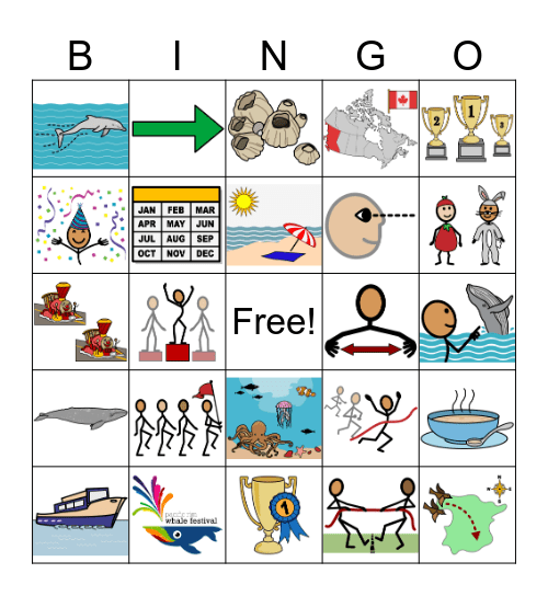 Pacific Rim Whale Festival Bingo Card