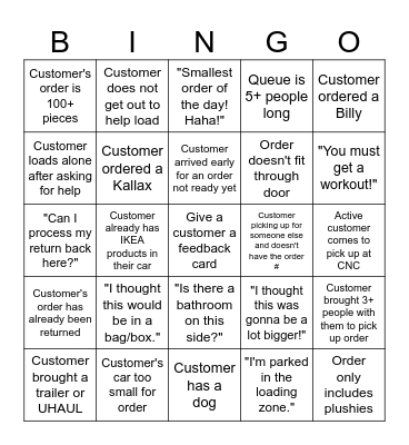 Click and Collect BINGO Card