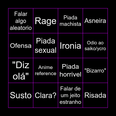 Facção kazai bingo Card