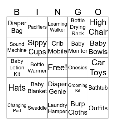 Baby Bingo! Bingo Card