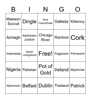 St. Patrick's Day Bingo! Bingo Card